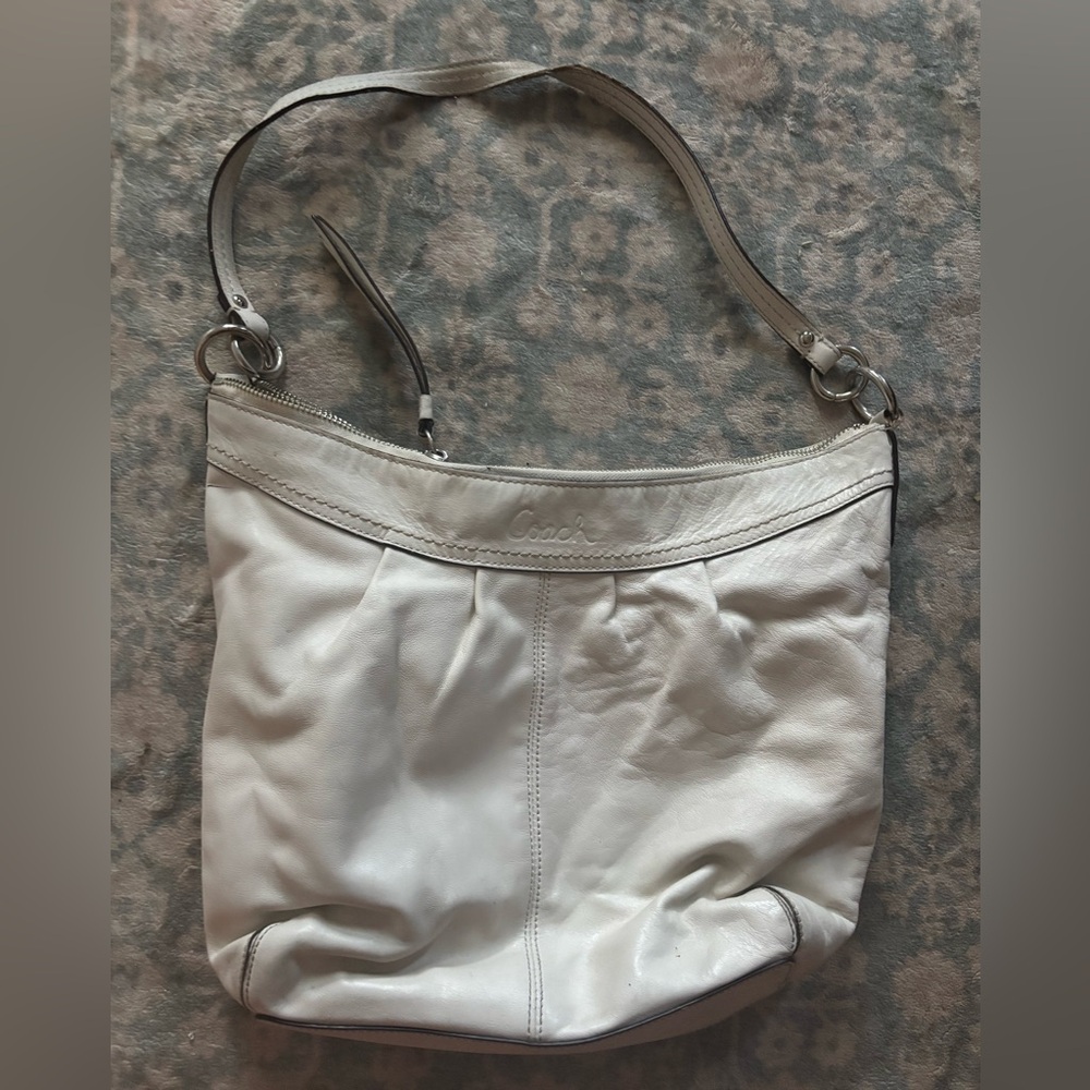 White Coach leather bag